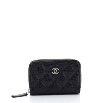 Chanel CC Zip Coin Purse Quilted Caviar Small