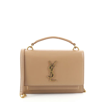 Saint Laurent Sunset Top Handle Chain Wallet Leather