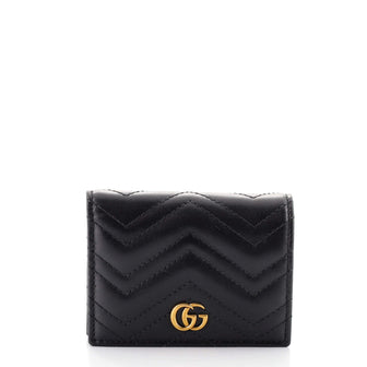 Gucci GG Marmont Flap Card Case Matelasse Leather