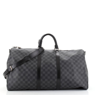 Louis Vuitton Keepall Bandouliere Bag Damier Graphite 55