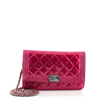Chanel Boy Wallet on Chain Quilted Patent
