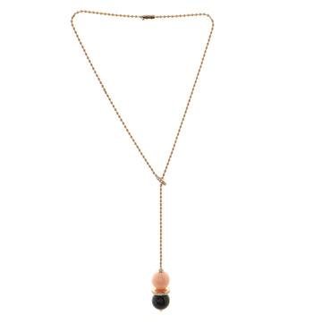 Cartier Evasions Joaillieres Lariat Necklace 18K Rose Gold with Pink Opal, Onyx and Diamonds