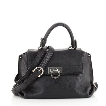 Salvatore Ferragamo Sofia Satchel Pebbled Leather Small