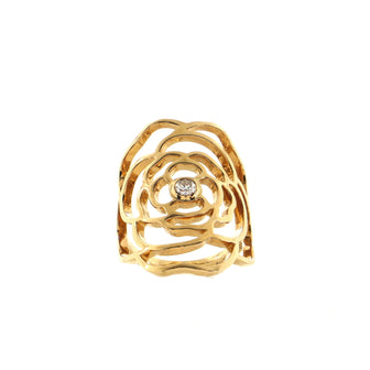Chanel Petales de Camelia Ring 18K Yellow Gold and Diamond