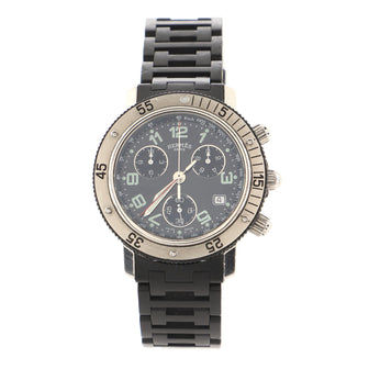 Hermes Clipper Diver Chronograph Quartz Watch Stainless Steel and Rubber 40