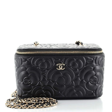 Chanel Classic Vanity Case with Chain Camellia Lambskin Small