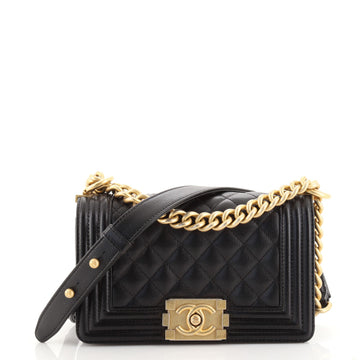 Chanel Boy Flap Bag Quilted Caviar Small