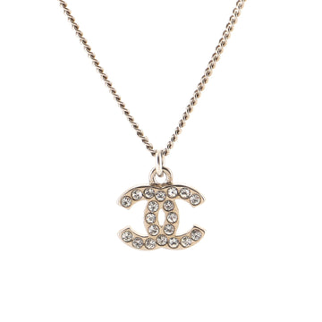 Chanel CC Pendant Necklace Crystal Embellished Metal