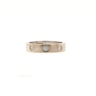 Cartier Love Wedding Band 8 Diamonds Ring 18K White Gold with Diamonds