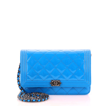 Chanel Boy Wallet on Chain Quilted Patent