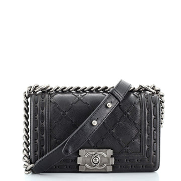 Chanel Paris-Dallas Boy Flap Bag Whipstitch Caviar Small