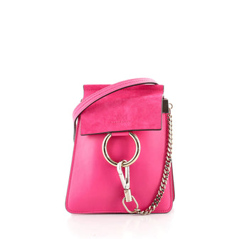 Chloe Faye Bracelet Crossbody Bag Leather and Suede Mini