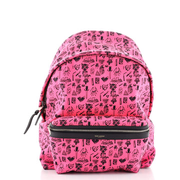 Saint Laurent City Backpack Printed Cotton Medium