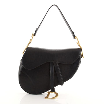Christian Dior Saddle Handbag Leather Medium