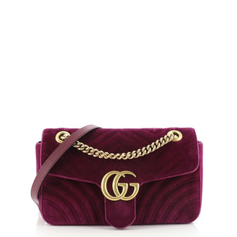 Gucci GG Marmont Flap Bag Matelasse Velvet Small