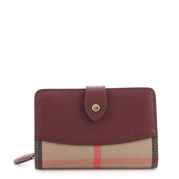 Burberry Hampstead Tab Wallet House Check Canvas and Leather Compact