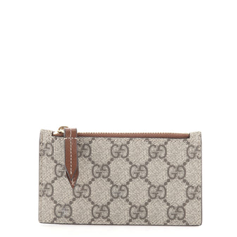 Gucci Zip Fragment Card Case GG Coated Canvas and Leather