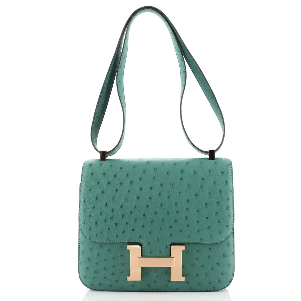 Hermes Constance Bag Ostrich 24 Green 923701