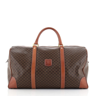 Celine Vintage Duffle Bag Macadam Coated Canvas Large