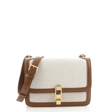 Saint Laurent Carre Satchel Canvas with Leather Medium