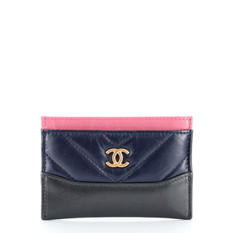 Chanel Gabrielle Card Holder Chevron Aged Calfskin