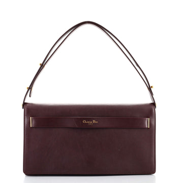 Christian Dior Convertible Flap Clutch Leather Medium