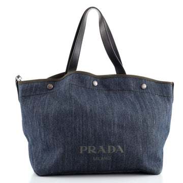 Prada Snap Shopping Tote Denim Large