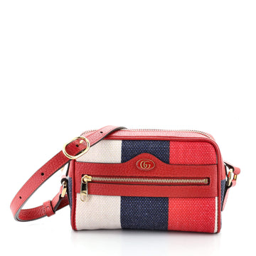 Gucci Ophidia Shoulder Bag Striped Canvas Mini