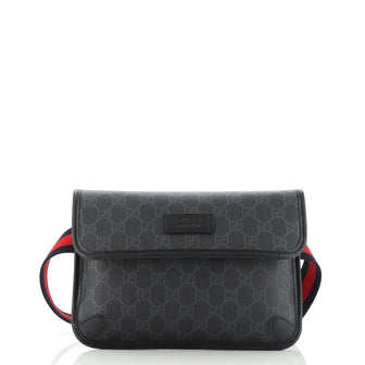 Gucci Web Flap Belt Bag GG Coated Canvas
