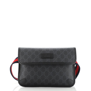 Gucci Web Flap Belt Bag GG Coated Canvas