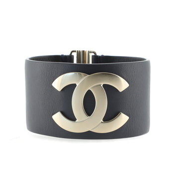 Chanel CC Cuff Bracelet Leather with Metal