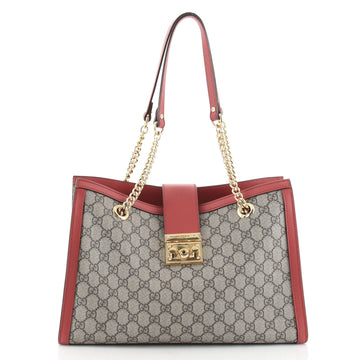 Gucci Padlock Chain Tote GG Coated Canvas Medium