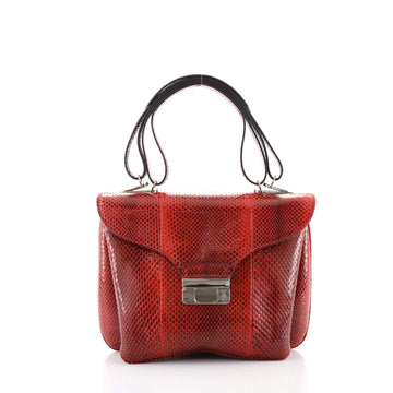 Valentino Flap Lock Shoulder Bag Snakeskin Medium