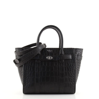 Mulberry Bayswater Zipped Tote Crocodile Embossed Leather Mini