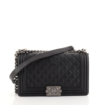 Chanel Boy Flap Bag Quilted Calfskin Old Medium