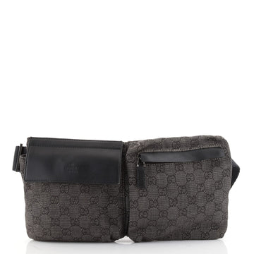 Gucci Vintage Double Belt Bag GG Denim