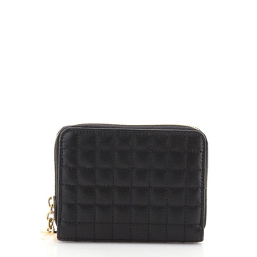Celine C Charm Zip Around Wallet Quilted Leather Compact