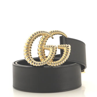 Gucci Torchon GG Marmont Belt Leather Wide