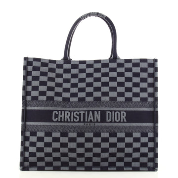Christian Dior Book Tote Check Canvas