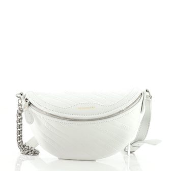 Balenciaga Souvenir Belt Bag Logo Embossed Leather XXS