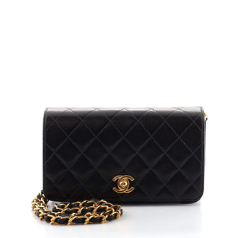 Chanel Vintage Full Flap Bag Quilted Lambskin Mini