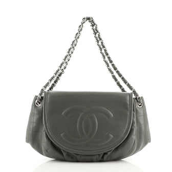 Chanel Timeless Half Moon Flap Bag Caviar Large