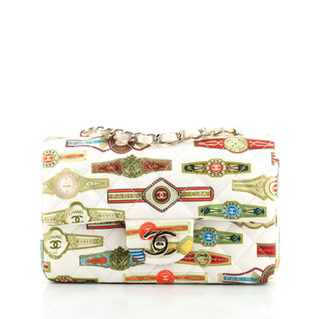 Chanel Cuba Classic Single Flap Bag Quilted Printed Satin Mini