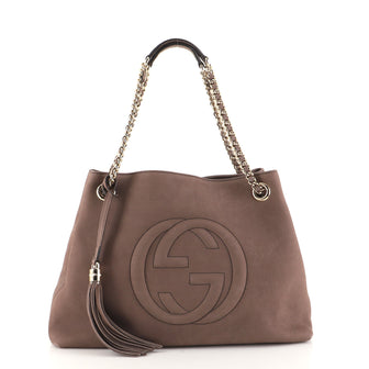 Gucci Soho Chain Strap Shoulder Bag Nubuck Medium