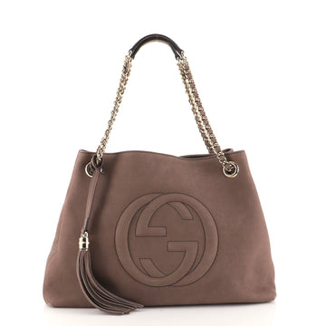 Gucci Soho Chain Strap Shoulder Bag Nubuck Medium