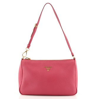 Prada Zip Shoulder Bag Vitello Daino Small