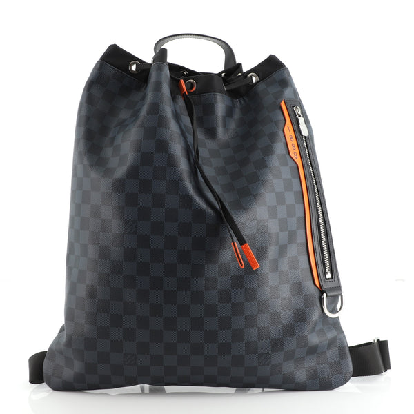Louis Vuitton Drawstring Backpack Limited Edition Damier Cobalt Race Blue  11472220