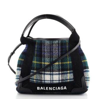 Balenciaga Navy Cabas Wool XS