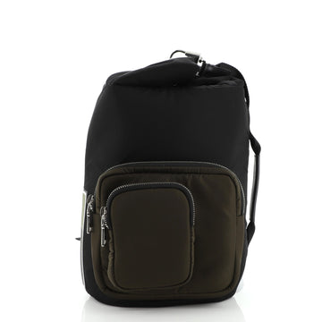 Prada Logo Patch Zip Backpack Tessuto Medium