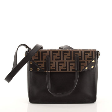 Fendi Flip Tote Leather with Zucca Embossed Detail Regular